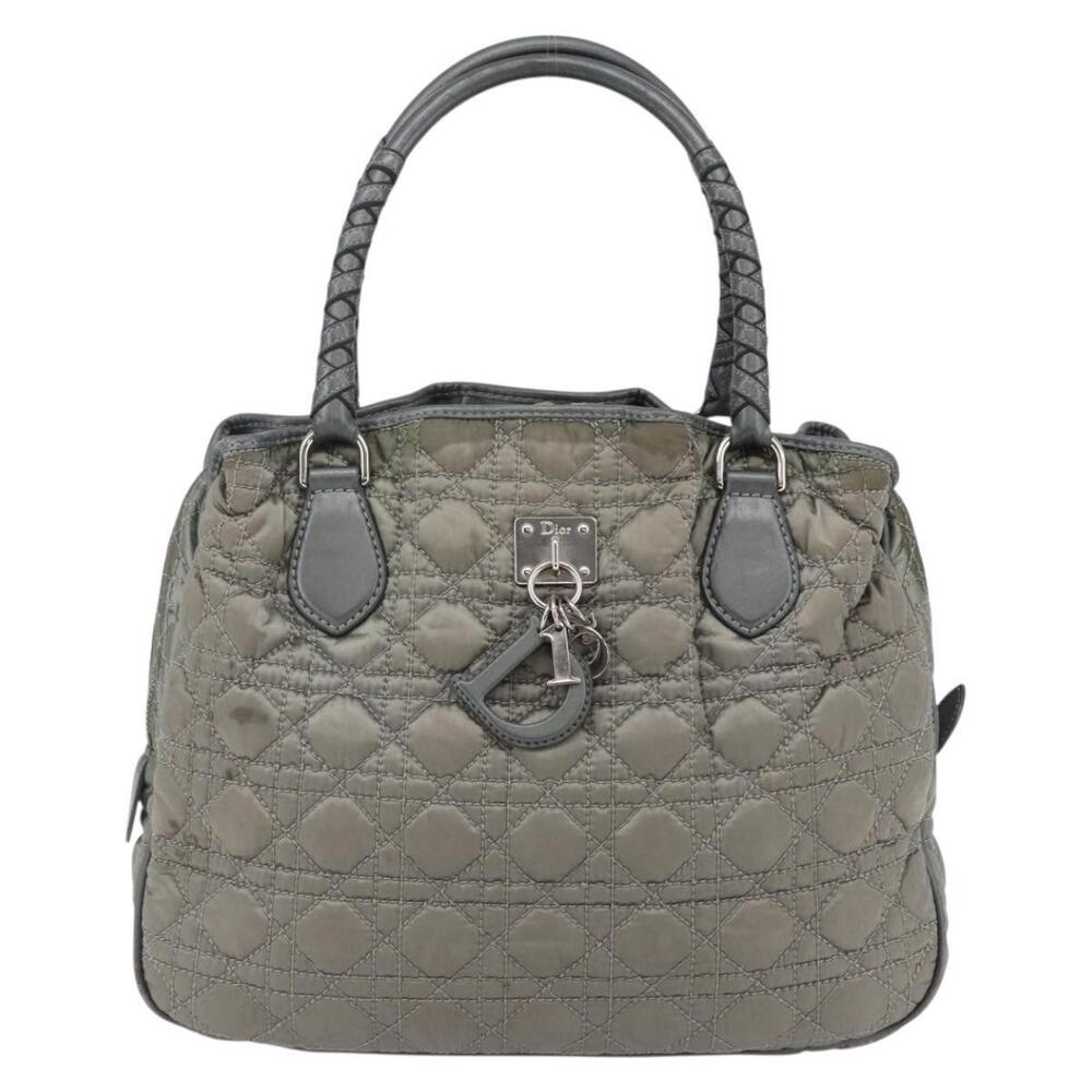 Christian Dior Canage Hand Bag Nylon Gray Silver Auth 147959 - Picture 13 of 16